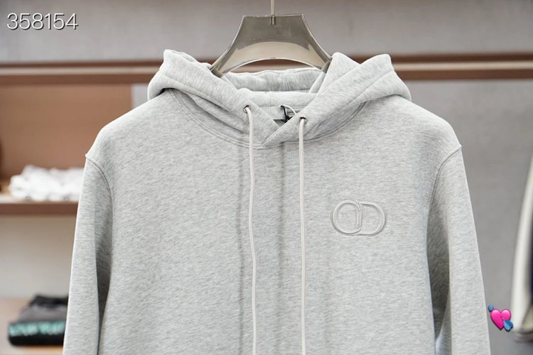 DiorDior classic CD embroidered hooded pure cotton men's fashionable casual hooded sweatshirt | Yoyu