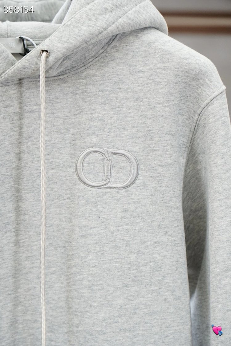 DiorDior classic CD embroidered hooded pure cotton men's fashionable casual hooded sweatshirt | Yoyu