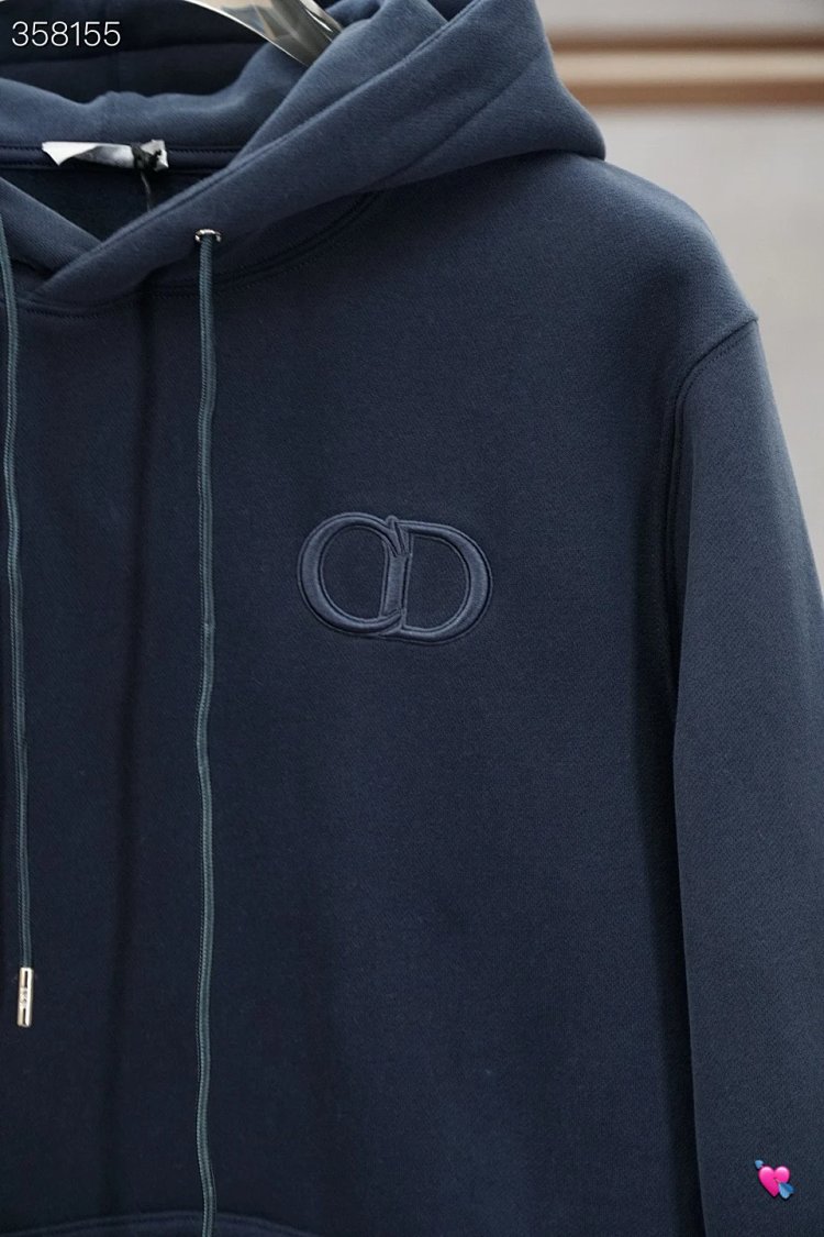 DiorDior classic CD embroidered hooded pure cotton men's fashionable casual hooded sweatshirt | Yoyu