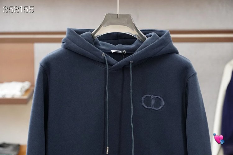 DiorDior classic CD embroidered hooded pure cotton men's fashionable casual hooded sweatshirt | Yoyu