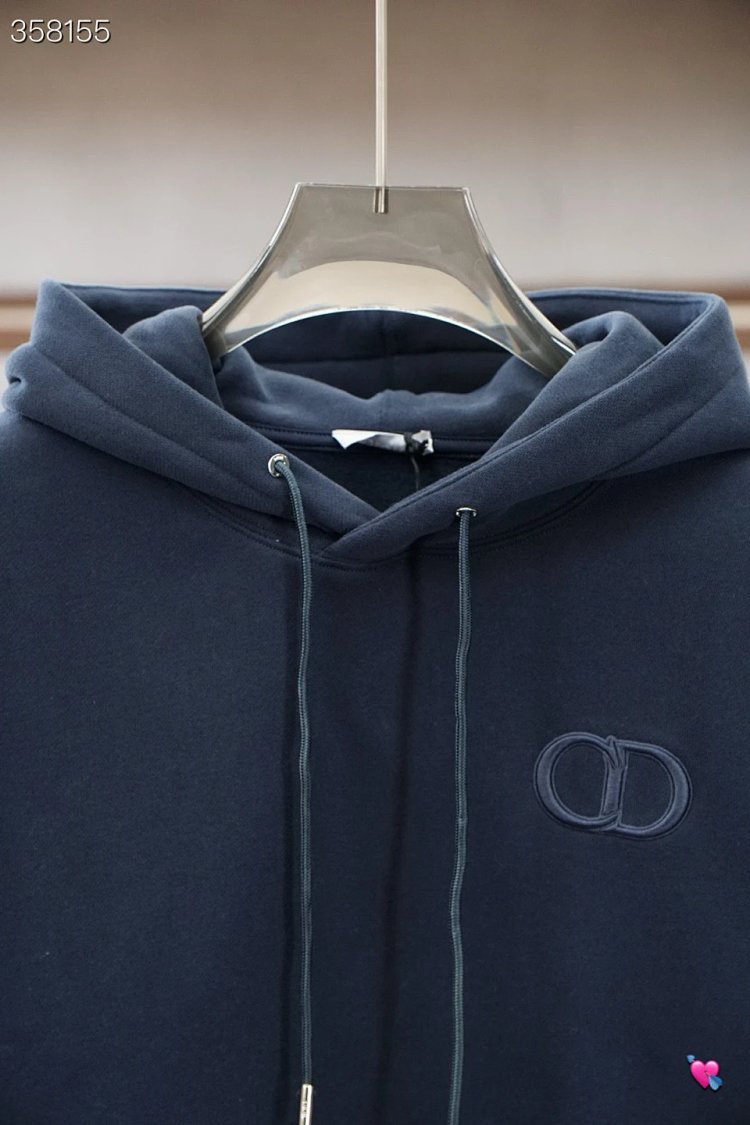 DiorDior classic CD embroidered hooded pure cotton men's fashionable casual hooded sweatshirt | Yoyu