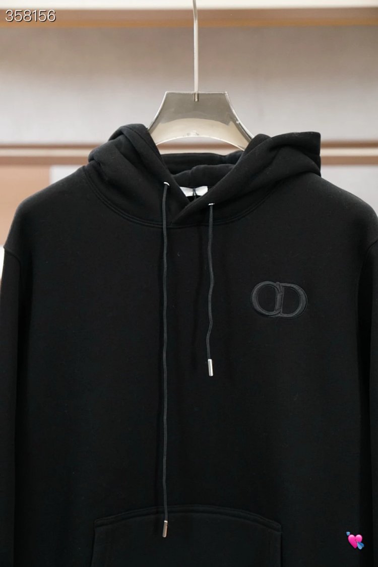 DiorDior classic CD embroidered hooded pure cotton men's fashionable casual hooded sweatshirt | Yoyu
