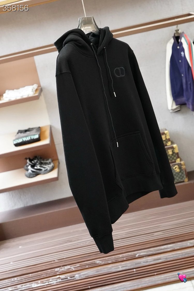 DiorDior classic CD embroidered hooded pure cotton men's fashionable casual hooded sweatshirt | Yoyu