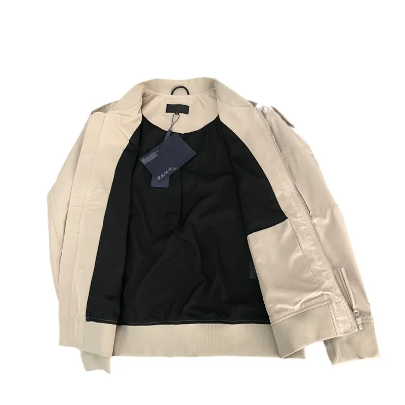Prada men's jacket baseball collar zipper jacket cardigan solid color men's casual | Yoyubuy Spreads