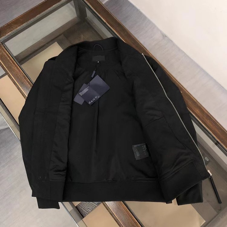 Prada men's jacket baseball collar zipper jacket cardigan solid color men's casual | Yoyubuy Spreads