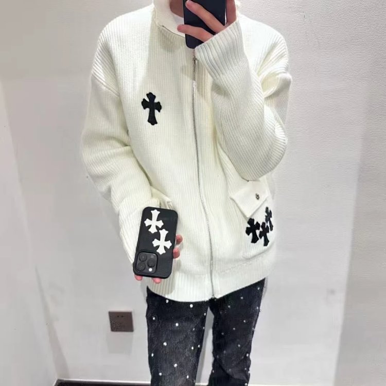 Chrome Hearts cardigan knitted sweater jacket for both men and women | Yoyubuy Spreadsheet