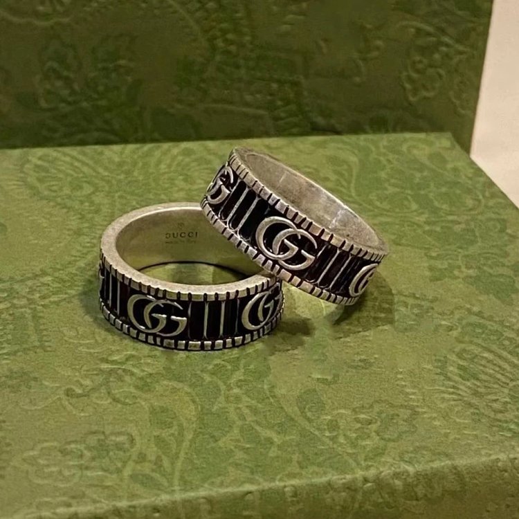 Couple Pair Ring 925 Silver Gucci GUUCI Vintage Double G Ring Vintage Vintage Vintage