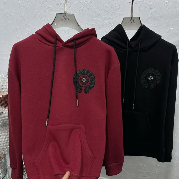Chrome Hearts hooded sweatshirt, autumn and winter cross long sleeved fleece jacket | Yoyubuy Spread