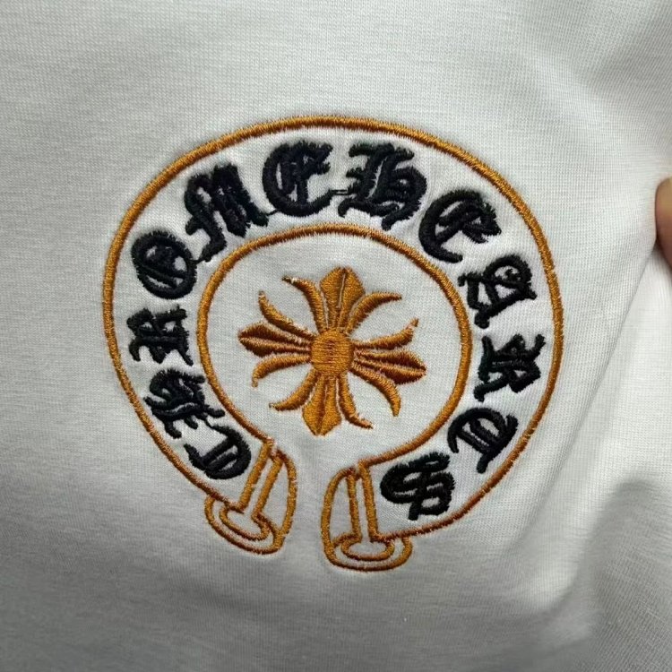 Chrome Hearts Light Luxury Embroidered Short Sleeve T-shirt Black and White Unisex | Yoyubuy Spreads