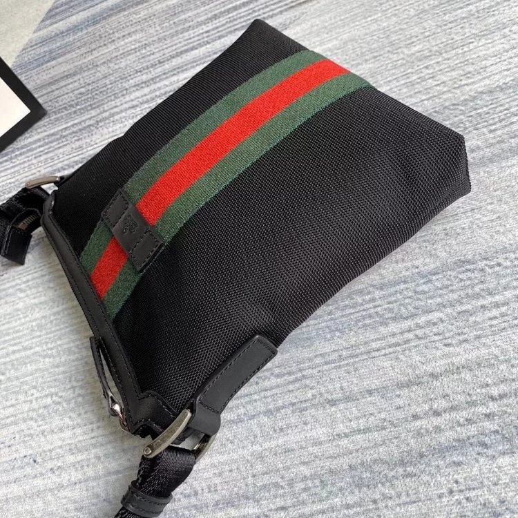 Gucci crossbody bag with red and green stripes, men's shoulder bag, large size 387111, small size 47
