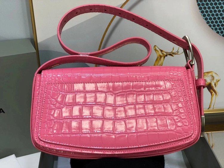 Balenciaga Crocodile Pattern Head Layer Calfskin Single Shoulder Handheld Underarm Bag Women's Bag |