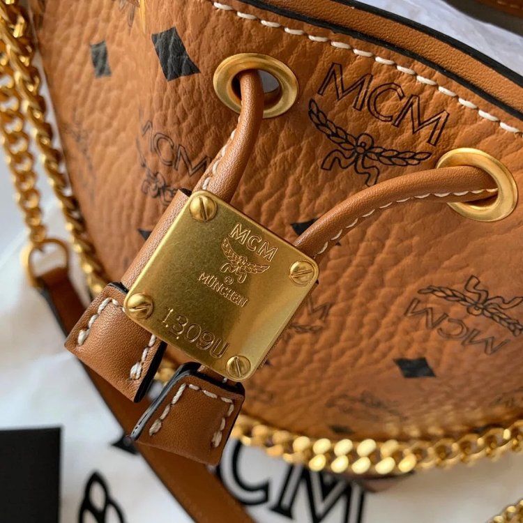 MCM Mini Drawstring Bucket Bag Imported Original Single Handbag Shoulder Bag Crossbody Bag | Yoyubuy