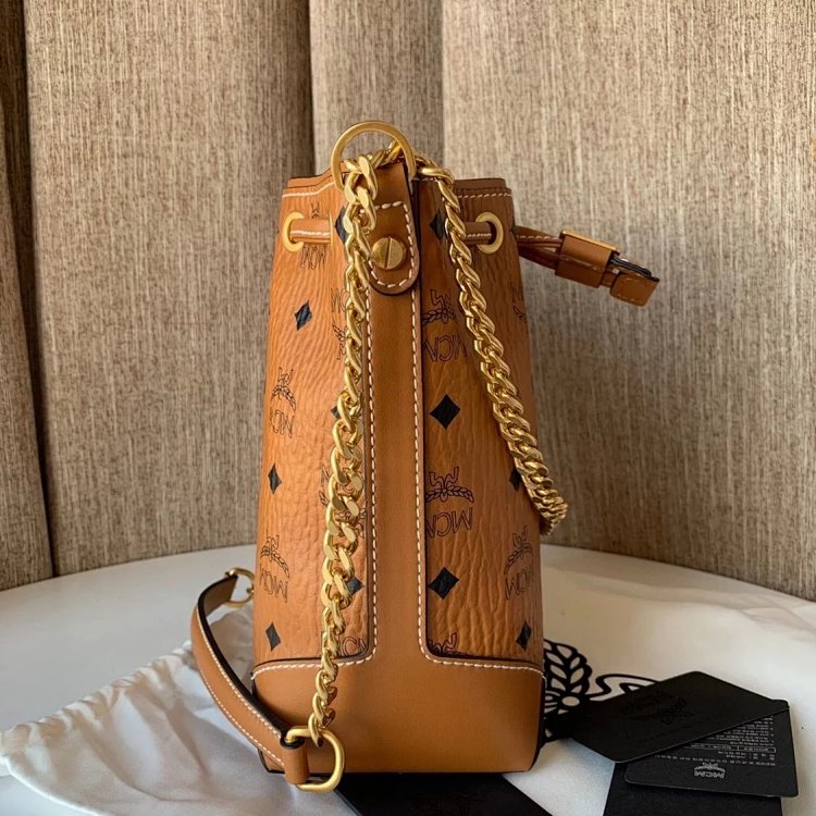 MCM Mini Drawstring Bucket Bag Imported Original Single Handbag Shoulder Bag Crossbody Bag | Yoyubuy