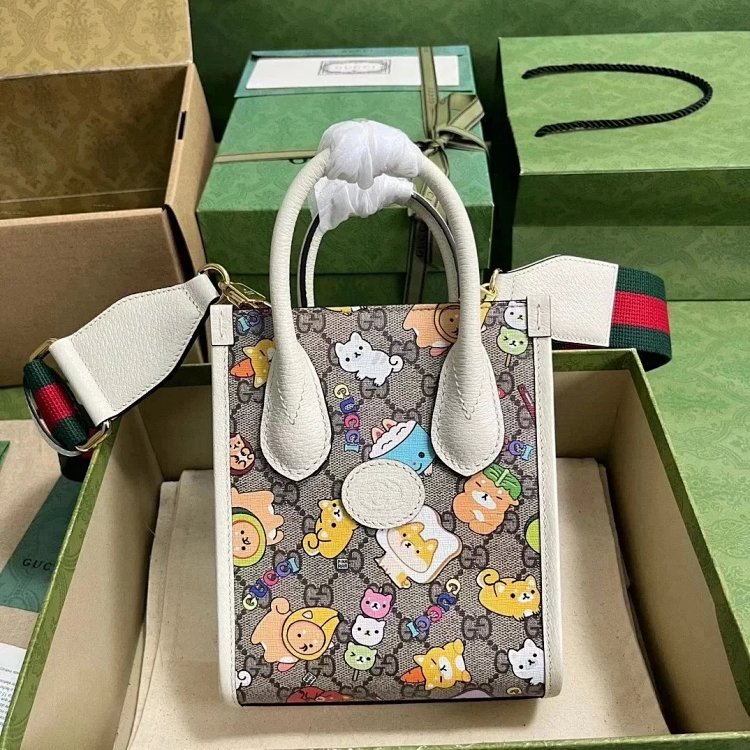 Gucci animal print mini tote bag music score bag crossbody bag shoulder bag unisex 699406 | Yoyubuy