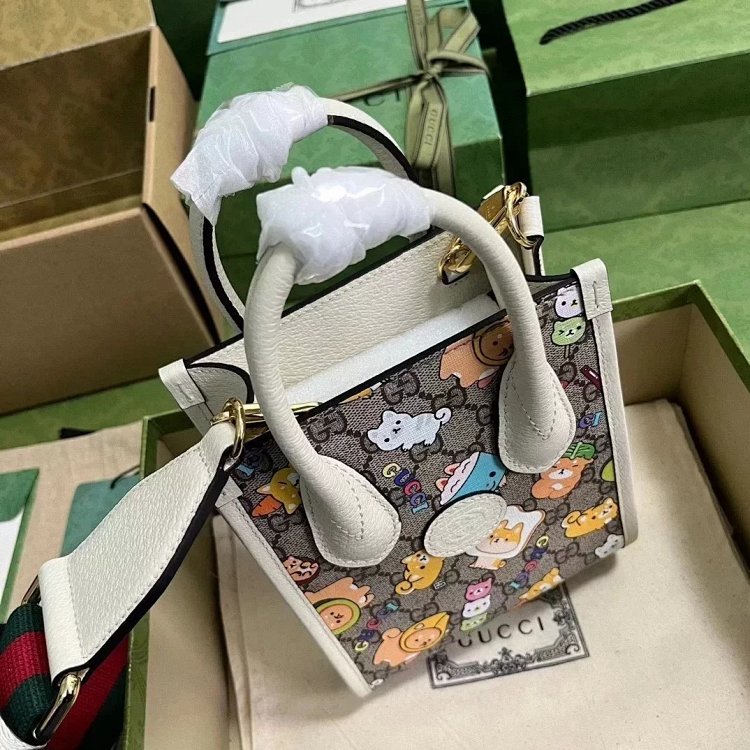 Gucci animal print mini tote bag music score bag crossbody bag shoulder bag unisex 699406 | Yoyubuy