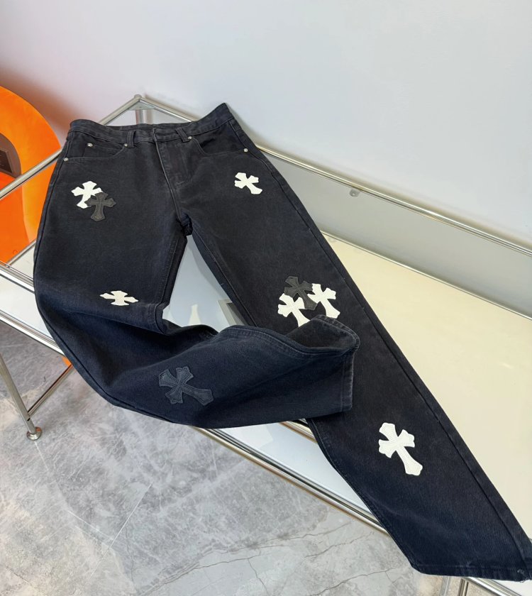 Chrome Hearts  High Street American Limited Loose Trendy Brand Washed Pants