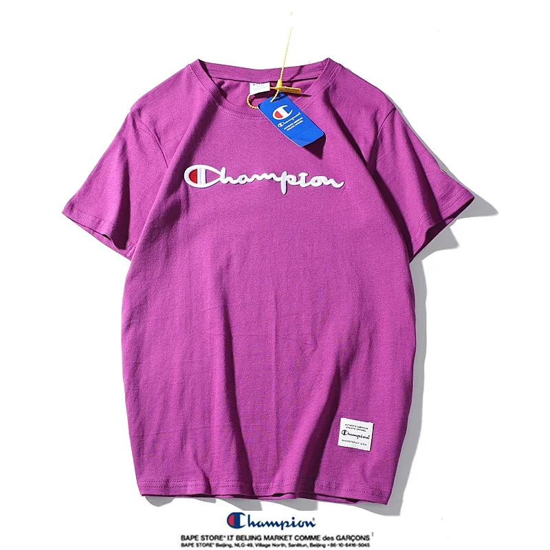 Champion Simple 3D Embroidered Cotton Short sleeved T-shirt