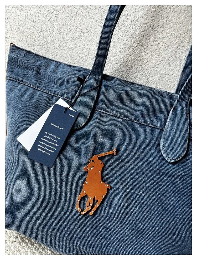 Ralph Lauren  Washed denim blue tote bag | Yoyubuy Spreadsheet
