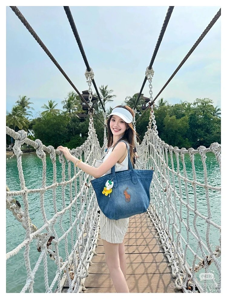 Ralph Lauren  Washed denim blue tote bag | Yoyubuy Spreadsheet