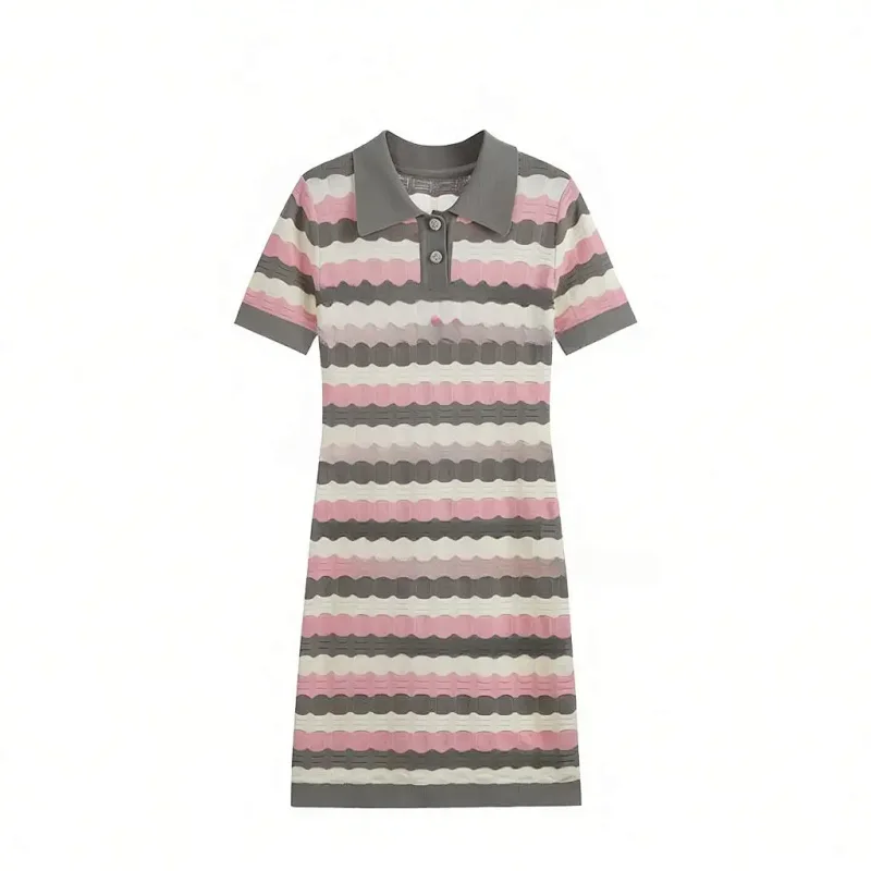 Summer new socialite small fragrant style striped French knitted dress | Yoyubuy Spreadsheet