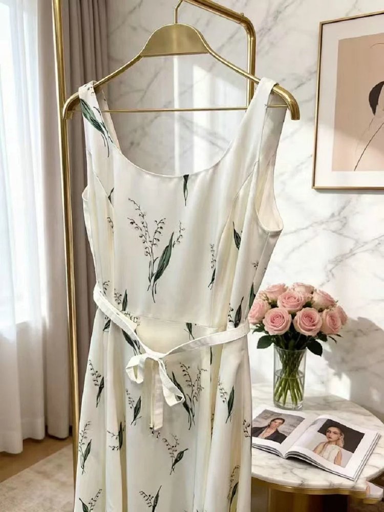 skirrt  Summer new product French retro lily of the valley print suspender skirt | Yoyubuy Spreadshe