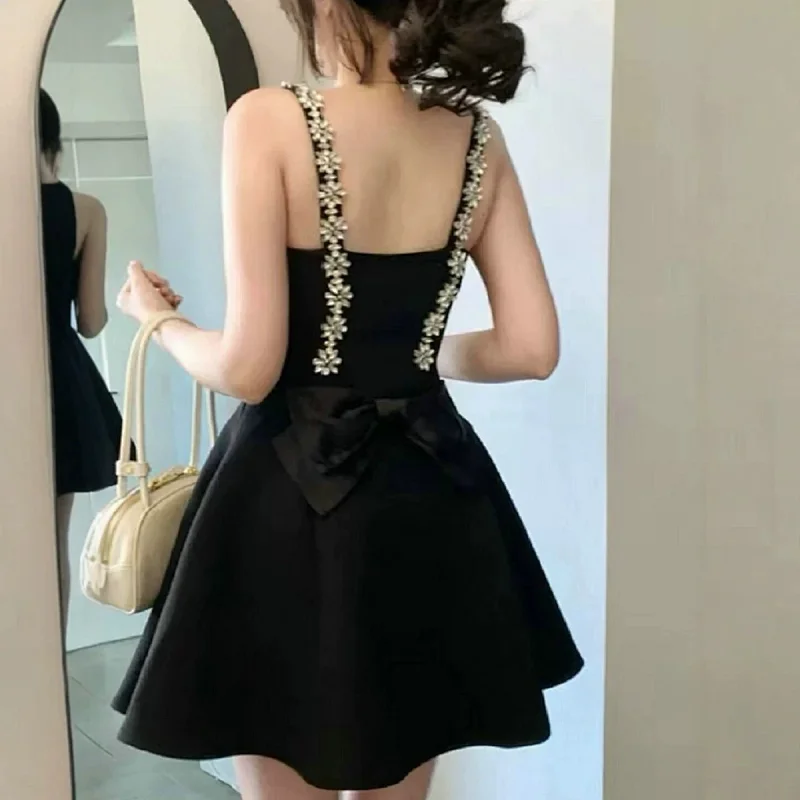 skiirt Summer new French heavy industry rhinestone suspender dress | Yoyubuy Spreadsheet