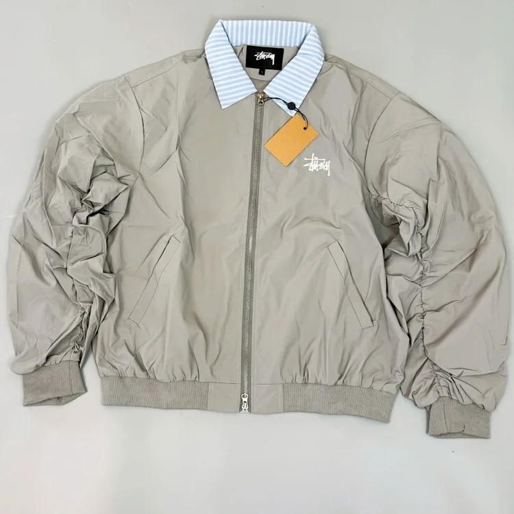26SS Stussy Classic Retro Series Retro Embroidered Fake Two-piece Lapel Baseball Jacket