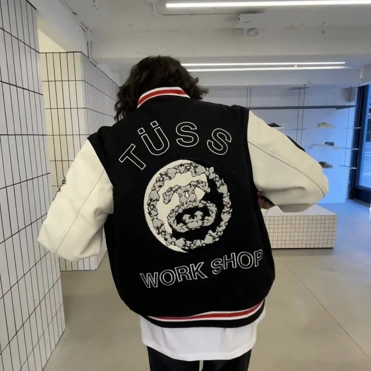 our legacy OurLegacy DenimTears three-party joint embroidery thickened baseball jacket Vibe trend