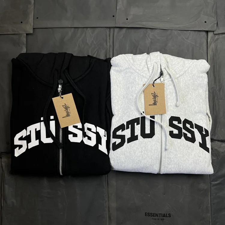 Stussy Logo Letter Classic Series Pattern Printed Zipper Sweatshirt Stussy Originated From the