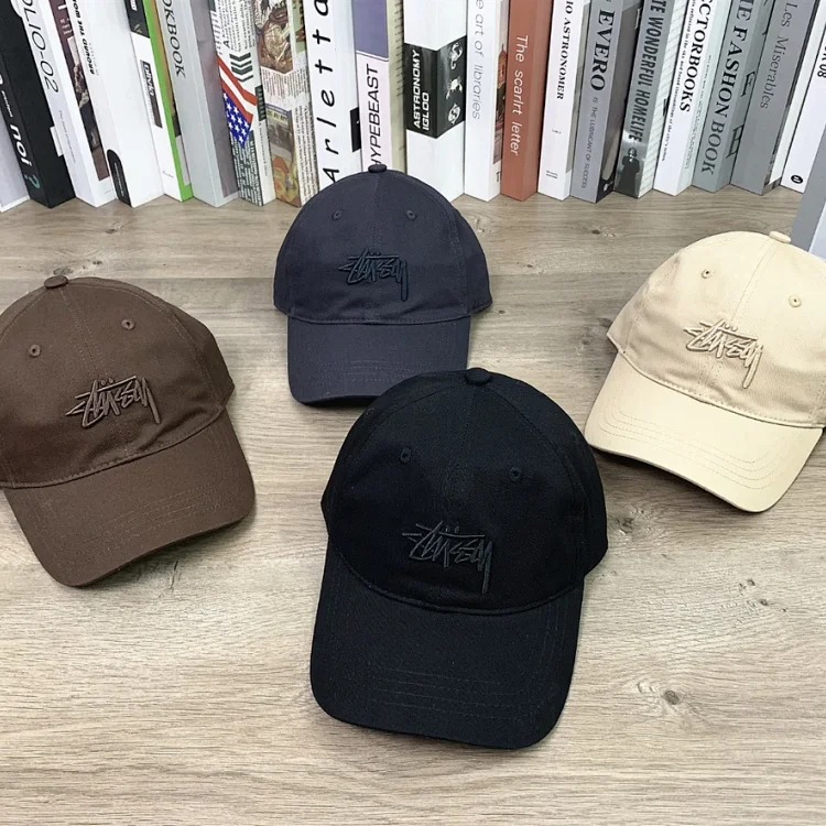 Stussy SS26 Classic Retro Cursive Embroidered Logo Peaked Cap Sun Hat Loose and