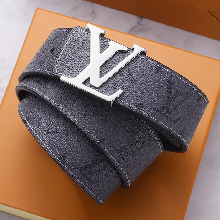 Belt Men's Light Luxury Cowhide Pants Belt Big Brand High-end Stainless Steel Letter Buckle Business Casual Versatile Leather Belt