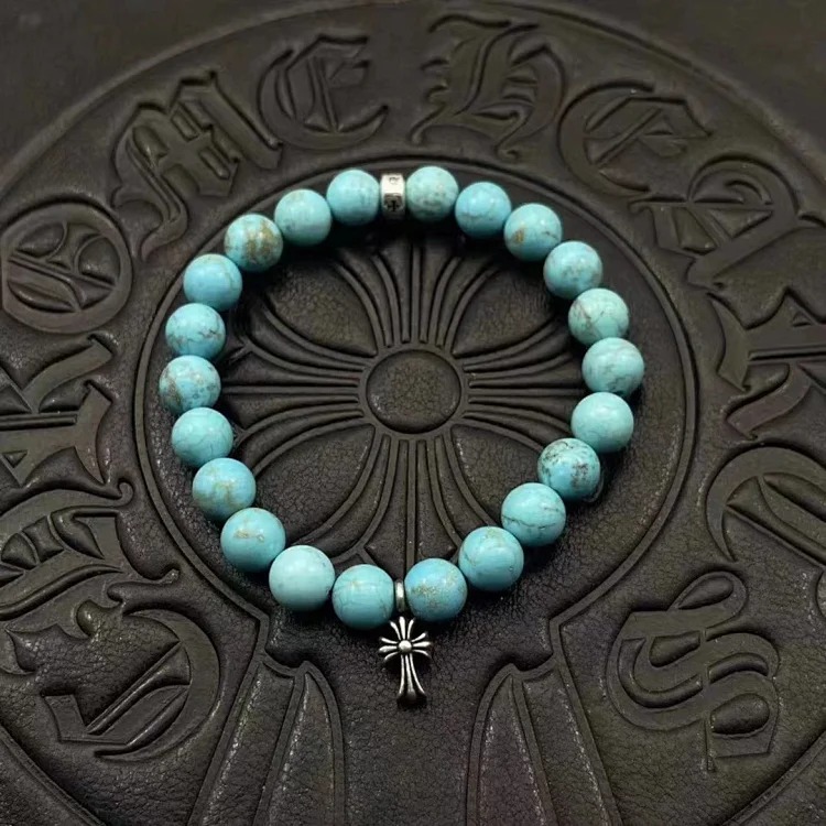 Chrome Hearts Vintage Unisex Obsidian Turquoise Bracelet