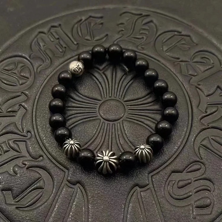Chrome Hearts Vintage Unisex Obsidian Turquoise Bracelet