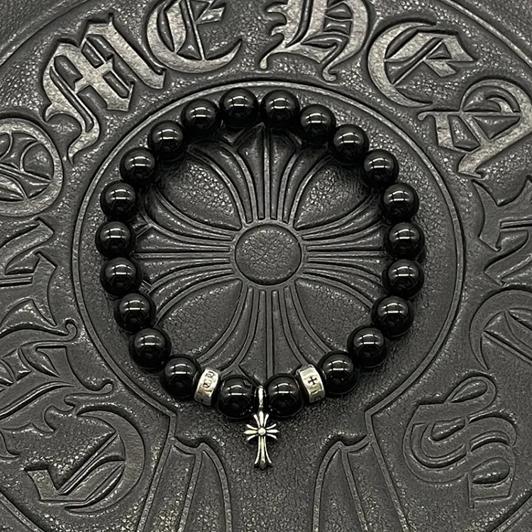 Chrome Hearts Vintage Unisex Obsidian Turquoise Bracelet