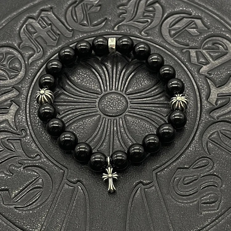 Chrome Hearts Vintage Unisex Obsidian Turquoise Bracelet