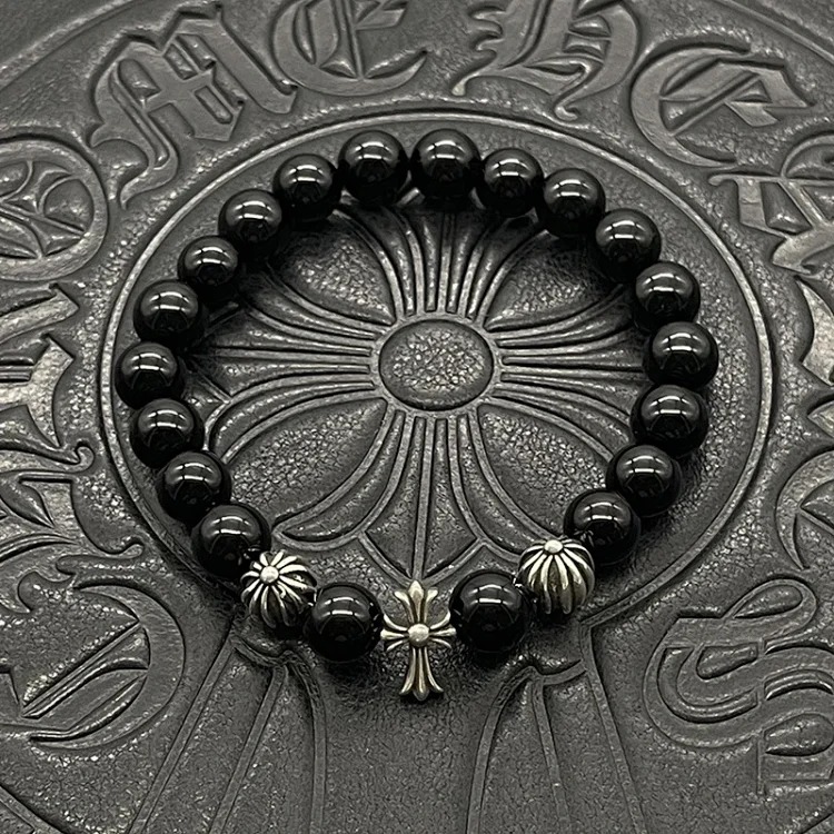 Chrome Hearts Vintage Unisex Obsidian Turquoise Bracelet