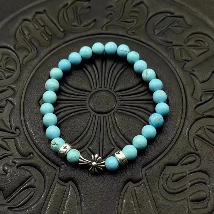 Chrome Hearts Vintage Unisex Obsidian Turquoise Bracelet