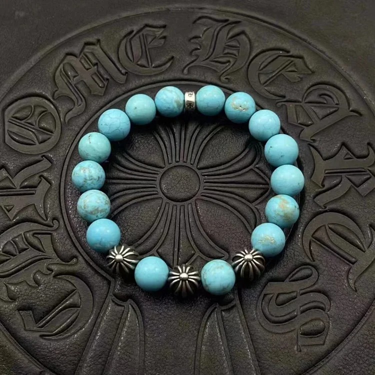 Chrome Hearts Vintage Unisex Obsidian Turquoise Bracelet