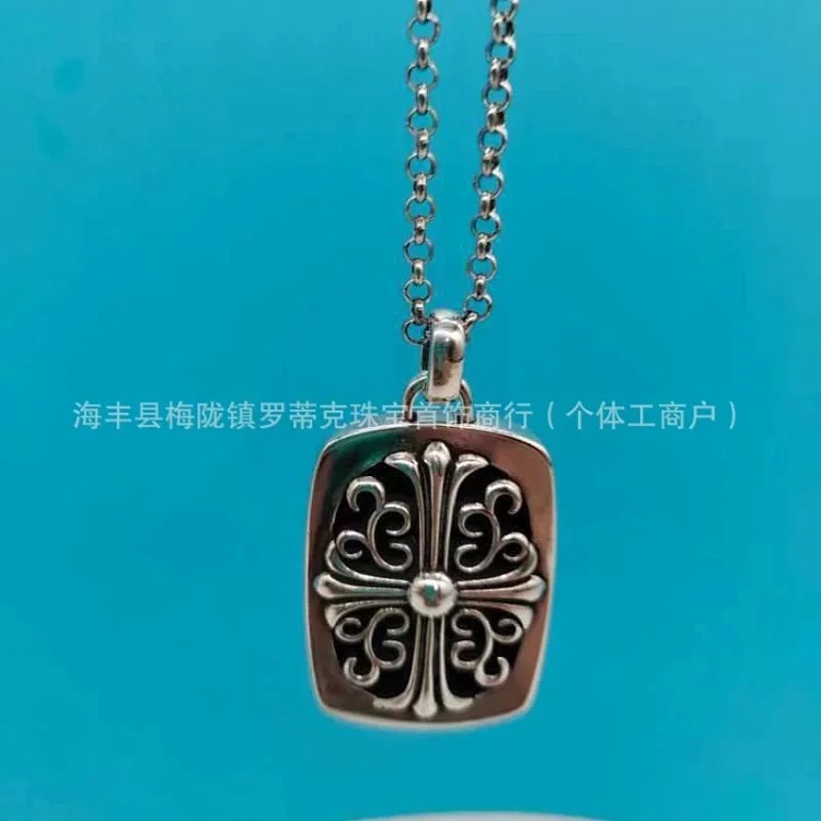 ch Crow cross necklace old retro s925 square brand dark magic sword six-pointed star pendant men's and women's necklace